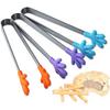 5pcs Silicone Mini Tongs, Hand Shape Food Tongs for Serving Food, Ice Cube, fruits, Sugar, Barbecue Kitchen Gadgets (Purple)