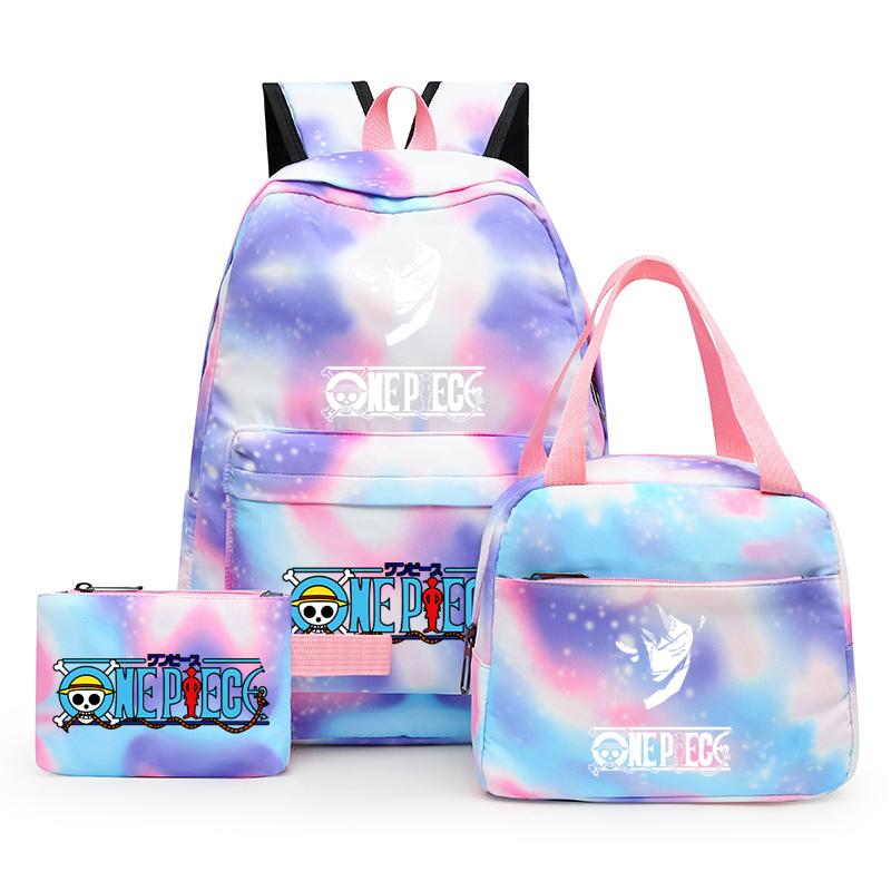 3 шт./компл. аниме цельный рюкзак большой емкости кавайный рюкзак с ланчем сумка пенал для девочки мальчика подростка школьная сумка дорожная сумка рюкзак