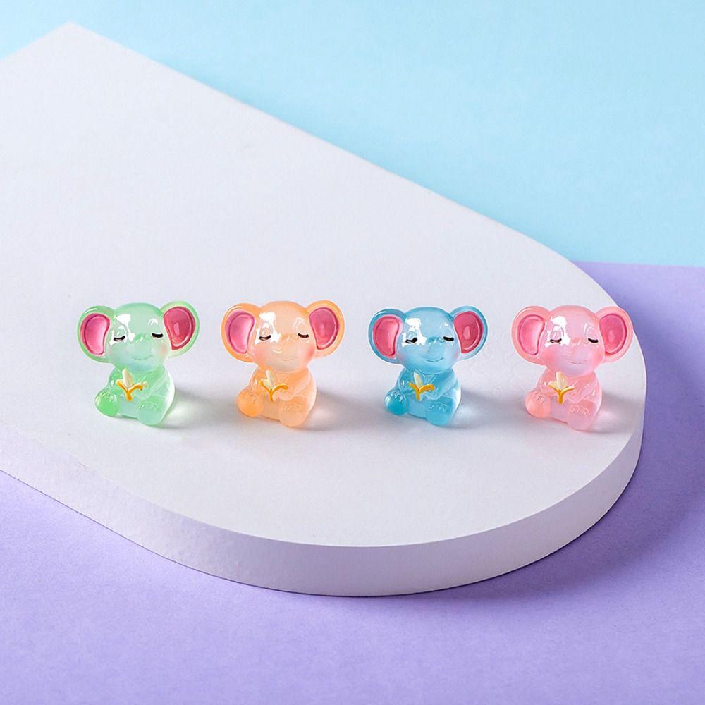 Micro Landscape Ornament Creative Cartoon Figure Resin Crafts Landscape Luminous Elephant Tabletop Ornament Handicraft