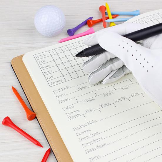 Книга для записи результатов игры в гольф, водонепроницаемая искусственная кожа, журнал для записи результатов игры в гольф, карманный журнал для записи результатов с 200 страницами для мужчин-гольфистов