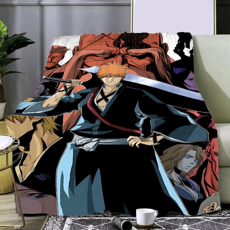 Bleach Kurosaki Ichigo Printed Blanket Picnic Blankets Warm Blanket Soft and Comfortable Blanket Home Travel Birthday Gift