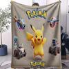 Pokemon Pikachu Cyber City TechThemed Blanket Warm Soft Street Trend Plush for Girls Boys for Bedroom Living Room Home Decor