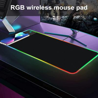 Игровой коврик для мыши с беспроводной зарядкой RGB и 14 режимами освещения. Нескользящее основание. Ультрагладкая поверхность. Водонепроницаемый коврик для мыши. Коврик для компьютерной клавиатуры.