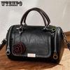 WTEMPO Elegant Handbag Women Crossbody Bag Small Tote Boston Bag Flower Ornament