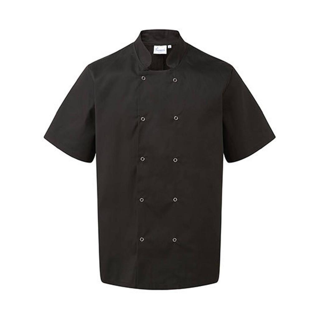Premier Unisex Adult Stud Front Short-Sleeved Chef Jacket