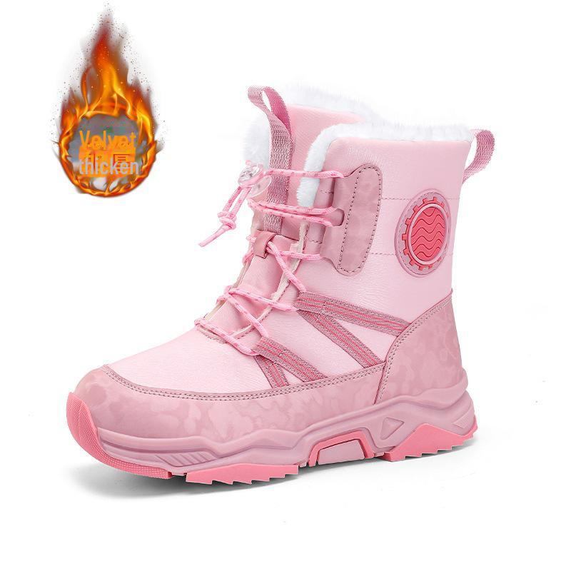 Детские водонепроницаемые зимние ботинки для снега - нескользящие, с утолщенной бархатной подкладкой для мальчиков и девочек