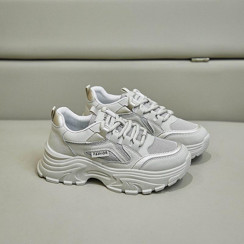 Дышащие беговые кроссовки без шнуровки для женщин, повседневная спортивная прогулочная обувь из искусственной кожи на шнуровке, женские легкие массивные кроссовки, теннисные туфли