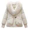 Wind Down Cotton-padded Clothes Women's Winter New Big Fur Collar Short Bread Clothes Loose Cotton-padded Jacket Cotton-padded Clothes