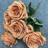 Цветочная композиция Искусственные цветы розы Шелковый букет цветов розы 9 головок Цветы розы Вечеринка