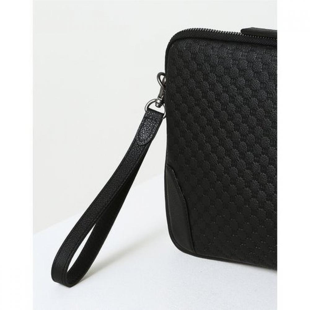 Daks Black Dd Pattern Leather Clutch   Crossbody Bag Dbba6e013bk