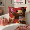 PopCartoon To Accompany MMasha And BBearsS Cushion Cover Pillowcase Short Plush Invisible zipper Room Sofa Cushion Cover