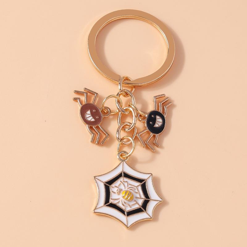 New Enamel Halloween Pumpkin Keychain Bat Ghost Key Rings Pendants for Car Key Holder Handbag Decor DIY Handmade Jewelry Gifts