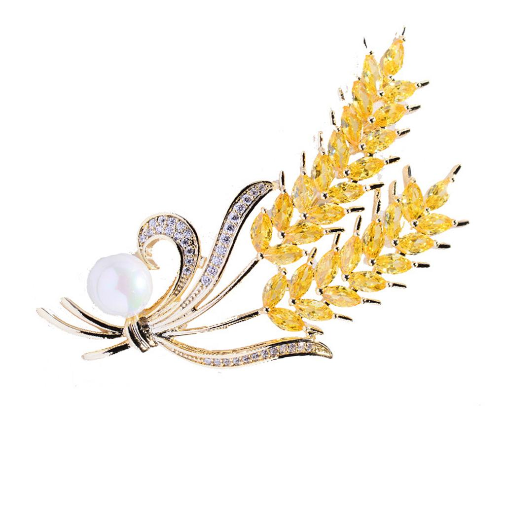 Элегантная пшеничная металлическая золотая брошь, украшение, стильная пшеничная брошь, украшение, булавка на лацкан для женского костюма или свитера