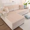Plaid Lace Decorated Non-slip Sofa Cover Protector Chaise Four Season Universal Stretch Corner Sofa Cushion Towel 1/2/3/4-seater