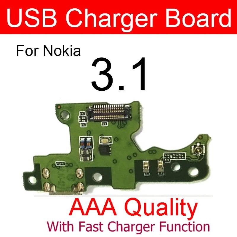 Плата USB-порта для зарядки для Nokia 1 Plus 2 2,1 3 3,1 Plus, разъем для зарядного устройства USB, разъем для платы USB-зарядного устройства, модуль, запасные части