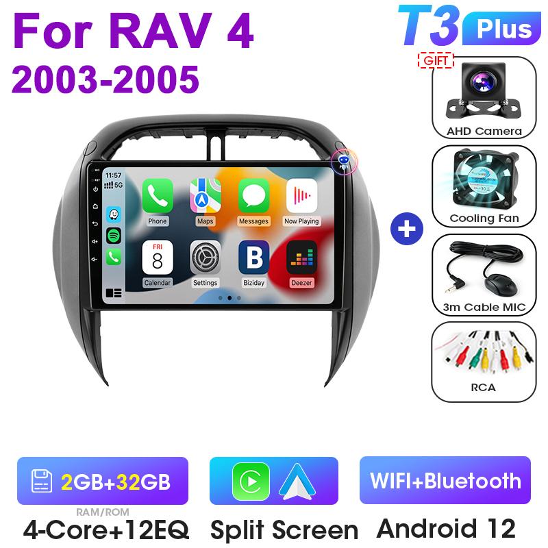 2 Din Android 12 автомобильное радио для Toyota RAV4 RAV 4 2003 -2005 мультимедийный видеоплеер GPS 4G Carplay Авто Стерео RDS DVD Головное устройство