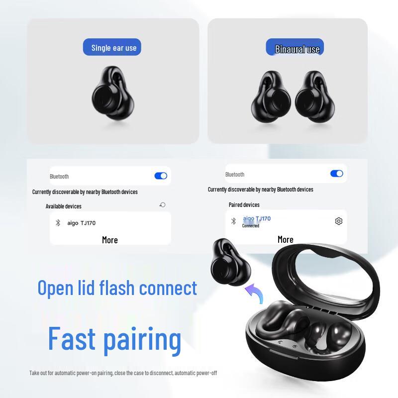 aigo TWS Open-Ear Bluetooth Clip Earbuds