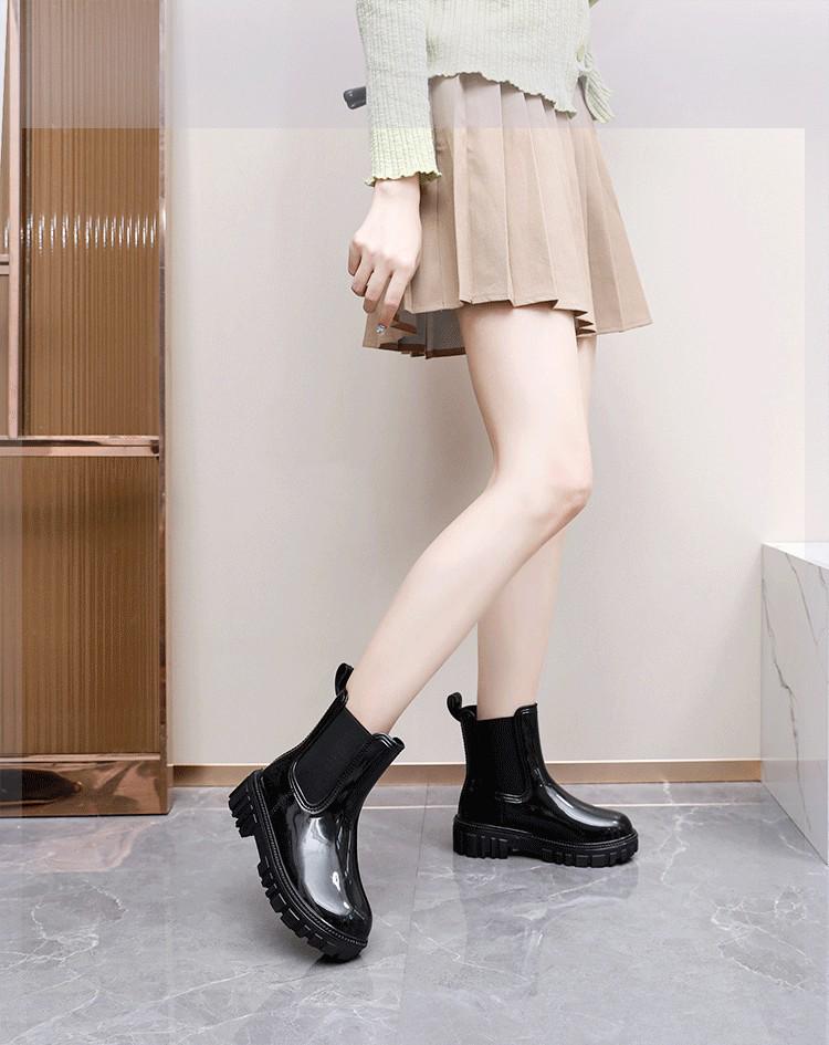 Women's Martin Rain Boots - New Style, Thick-Soled, Waterproof, Non-Slip, Short-Tube, Japanese Jelly Design