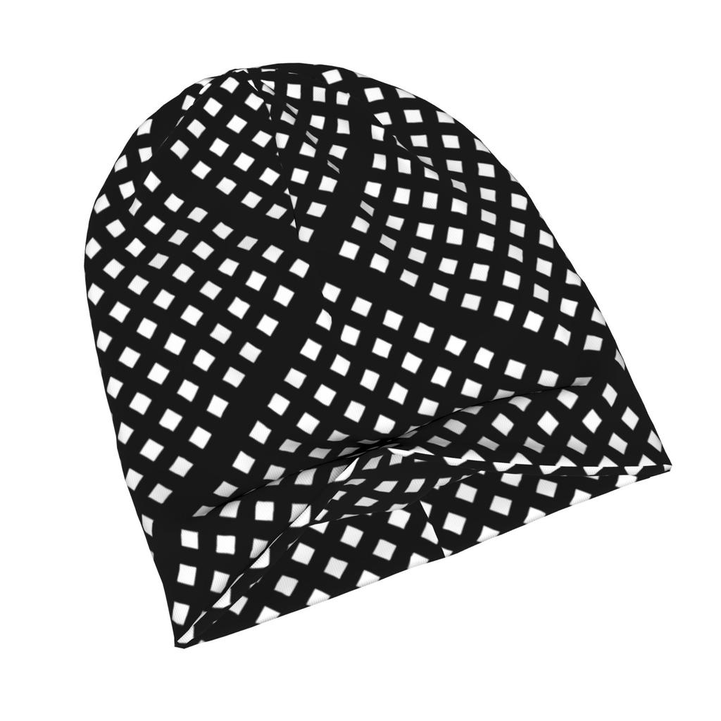2D Flat Printing Abstract Grid Urban Inspired Adult Beanie Fits Well with Layered Looks Morning Coffee Walks or Creative Spaces with Artistic Vibes, 2