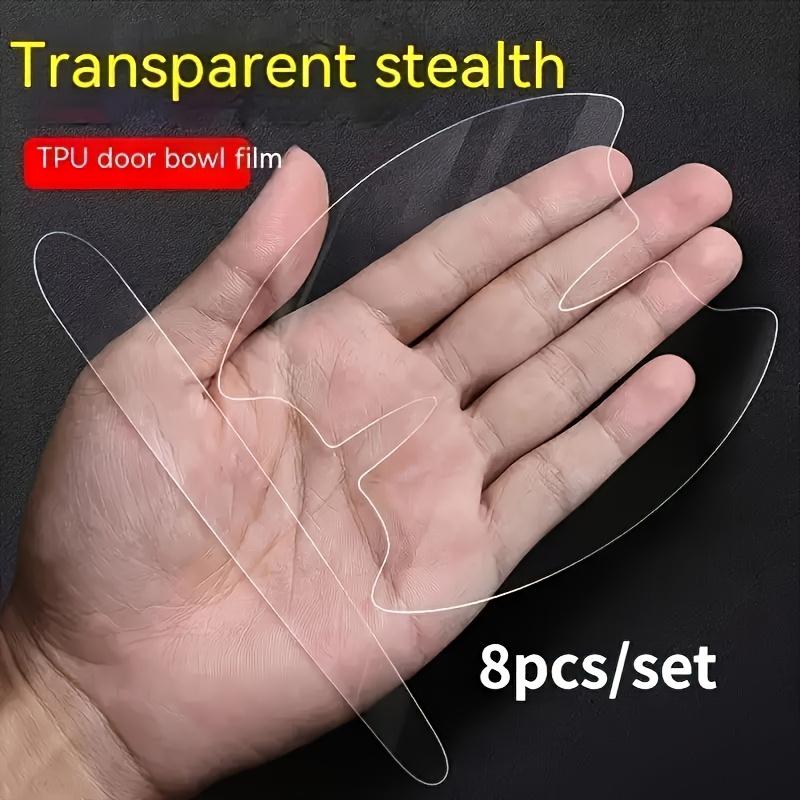 8 Pc Transparent PVC Car Door Handle Protection Film Scratch Resistant Adhesive Cover for All Vehicles Easy Install