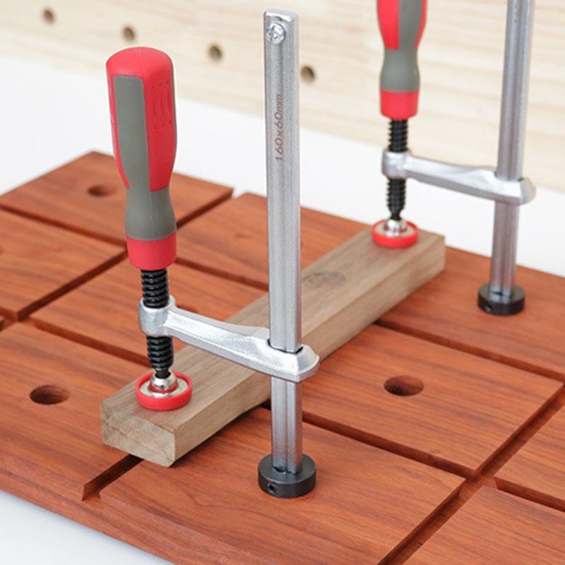 1pc Woodworking Desktop Quick Acting Hold Down Clamp Desktop Clip Hand Twisting Clip for Woodworking Benches 19/20MM Hole Tool