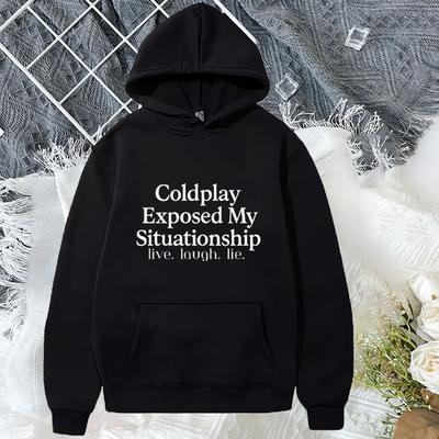 Худи с графикой Coldplay Exposed My Situationship Мужское Женское Свободный хип-хоп стритвир винтаж Флисовые худи С длинным рукавом пуловер