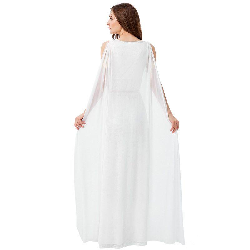 Amazon Statue of Liberty Ancient Greek Mythology Figure High Slit Sexy White Goddess Dress