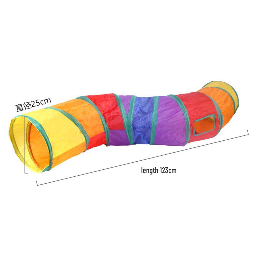 Foldable Rainbow Cat Tunnel: Interactive Cross-Border Play Tube for Cats