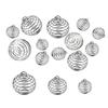 30Pcs/Set Spiral Bead Cages Pendants Silver Plated Craft Jewelry Making Diy Gift