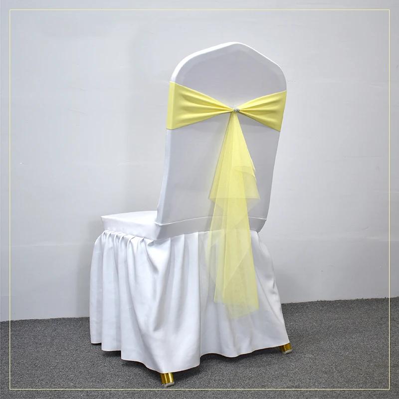 10/50 шт. эластичные спандексовые ленты-банты для стульев с лентой из органзы для банкета, вечеринки, свадьбы, эластичные пояса для стульев