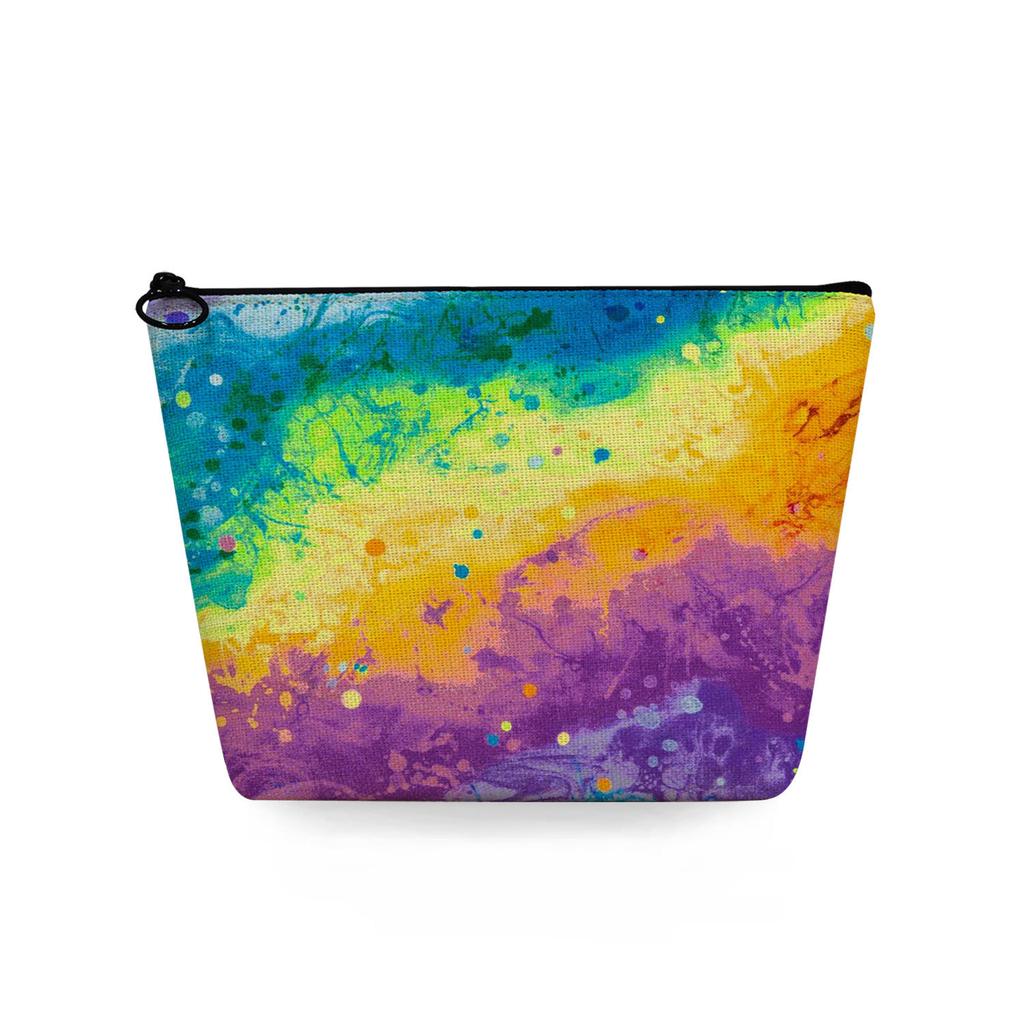 Женская косметичка с цветной текстурой, принтом, для организации туалетных принадлежностей, дорожный органайзер 6776