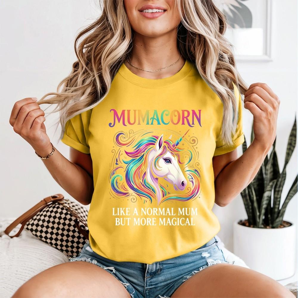 Mothers Day Mumacorn Unicorn Face Unisexs T Shirt For New Mums Apparel