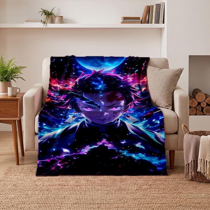 Tanjiro Soft Warm Flannel Blankets Comfortable Blanket for Home Decoration Gifting