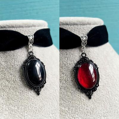 Готический кулон-камея вампира, бархатное колье-чокер для женщин, модные украшения для колдовства, подарки-чокеры