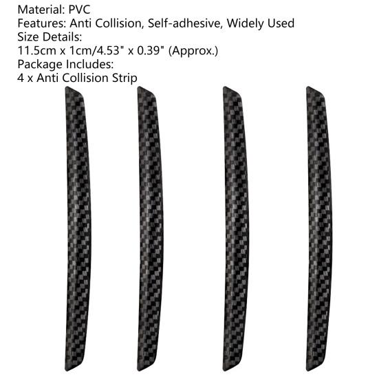 4 шт., прочная сменная защитная кромка для двери, углеродное волокно, защита от натирания, защита для края двери автомобиля