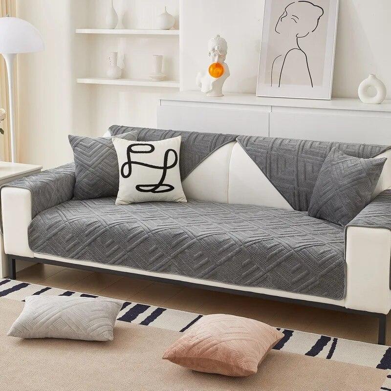 Подушка для дивана, универсальная нескользящая плюшевая подушка, новая легкая роскошная подушка, чехол для дивана из натуральной кожи, ткань, полотенце