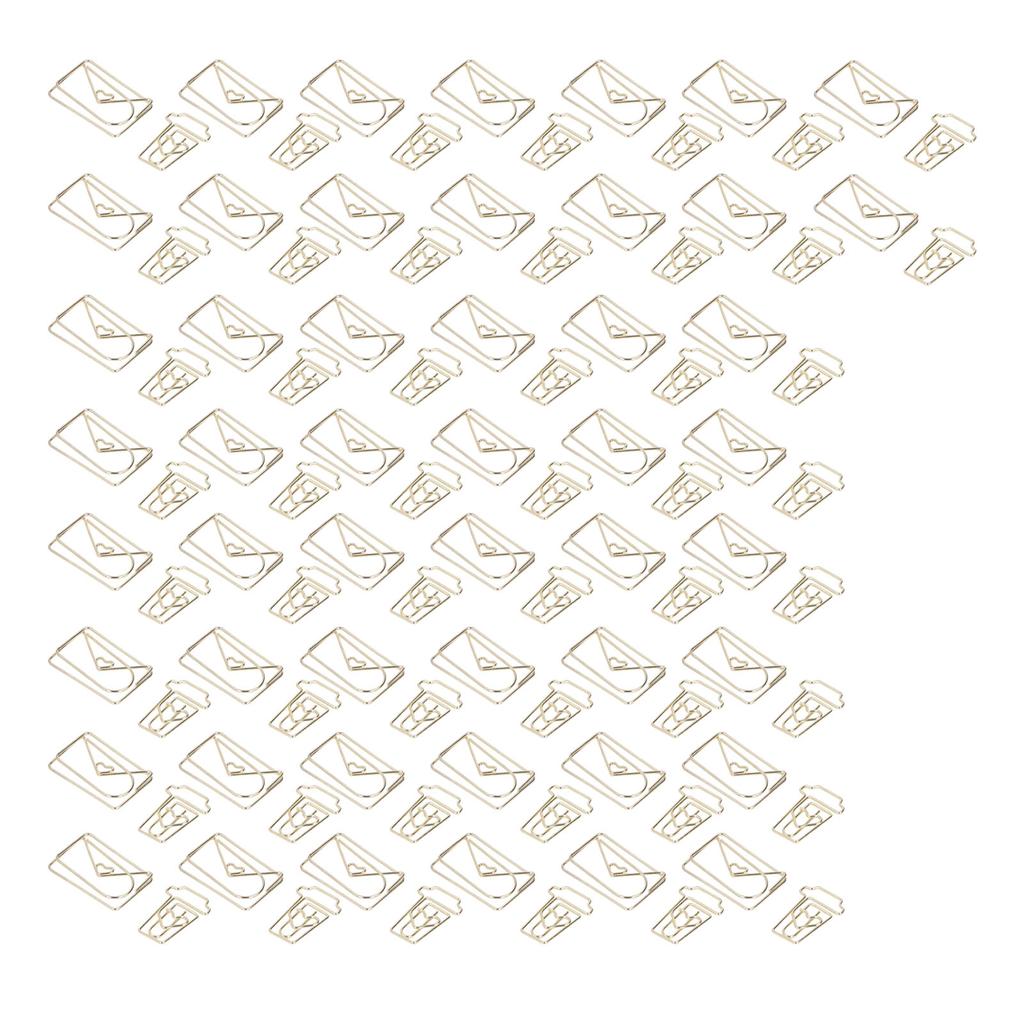 100 шт. Забавные скрепки для планера, не ржавеющие, с гальваническим покрытием, скрепки для конвертов, кофейных чашек, золотистые, для