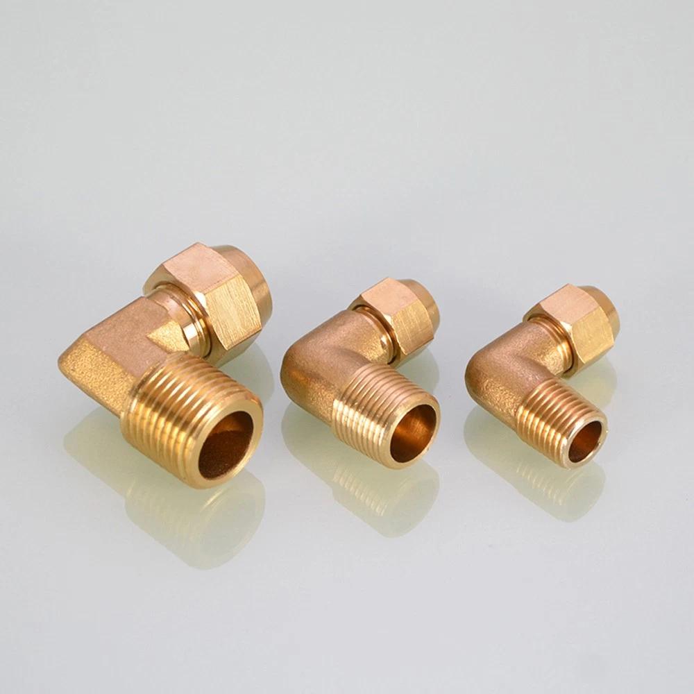 Brass Male Thread Flare Connector 1/4" 3/8" 1/2" BSP 90° Elbow 6mm 8mm 10mm Refrigeration Aircon Fitting