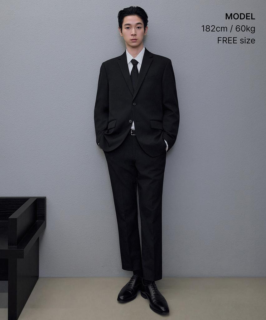MUSINSA STANDARD Wool Standard Solid Tie [Black]