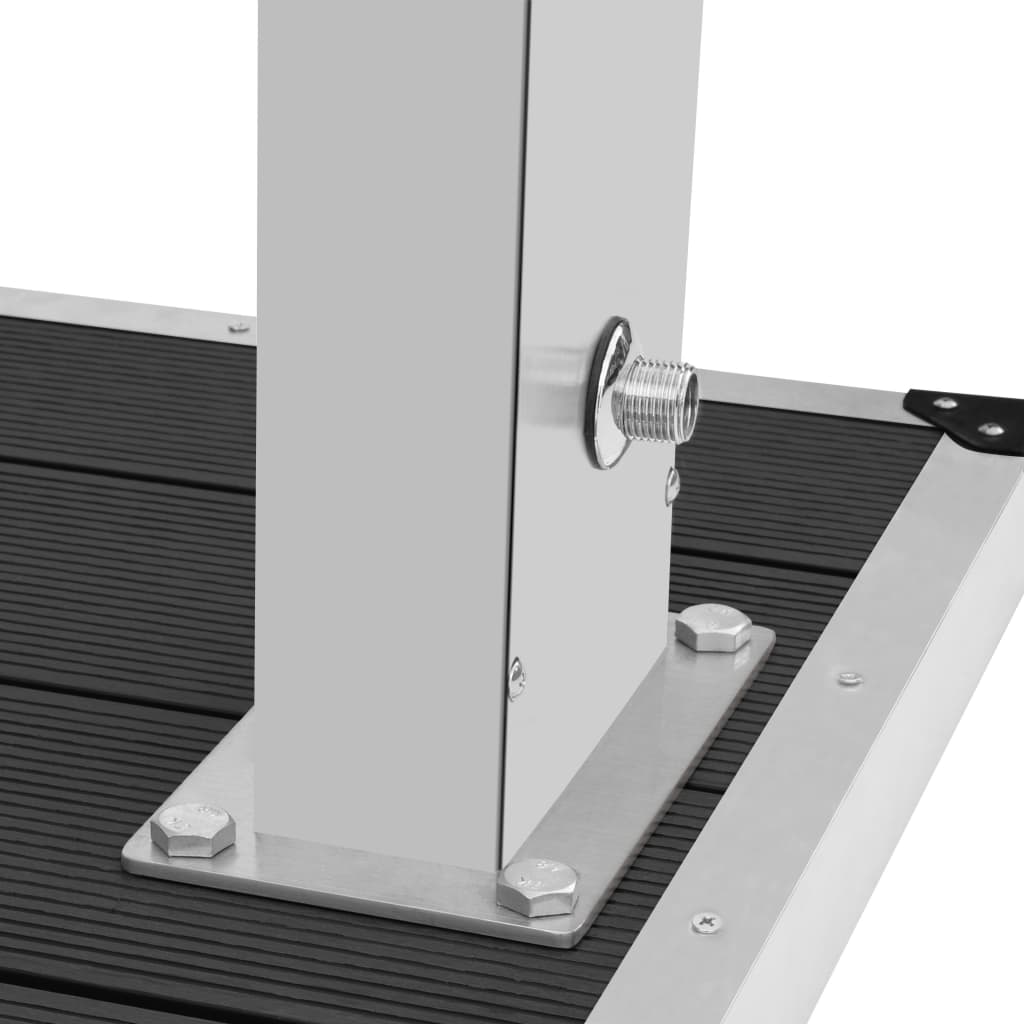 Garden Shower with WPC Floor Element and Stainless Steel