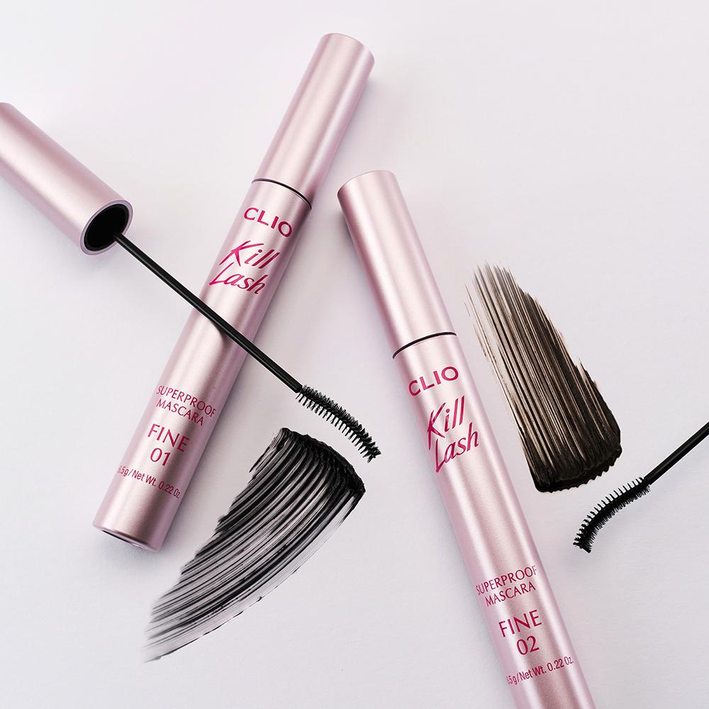 Clio Тушь для ресниц Kill Lash Superproof Fine 001 Ванильный черный, Корейская