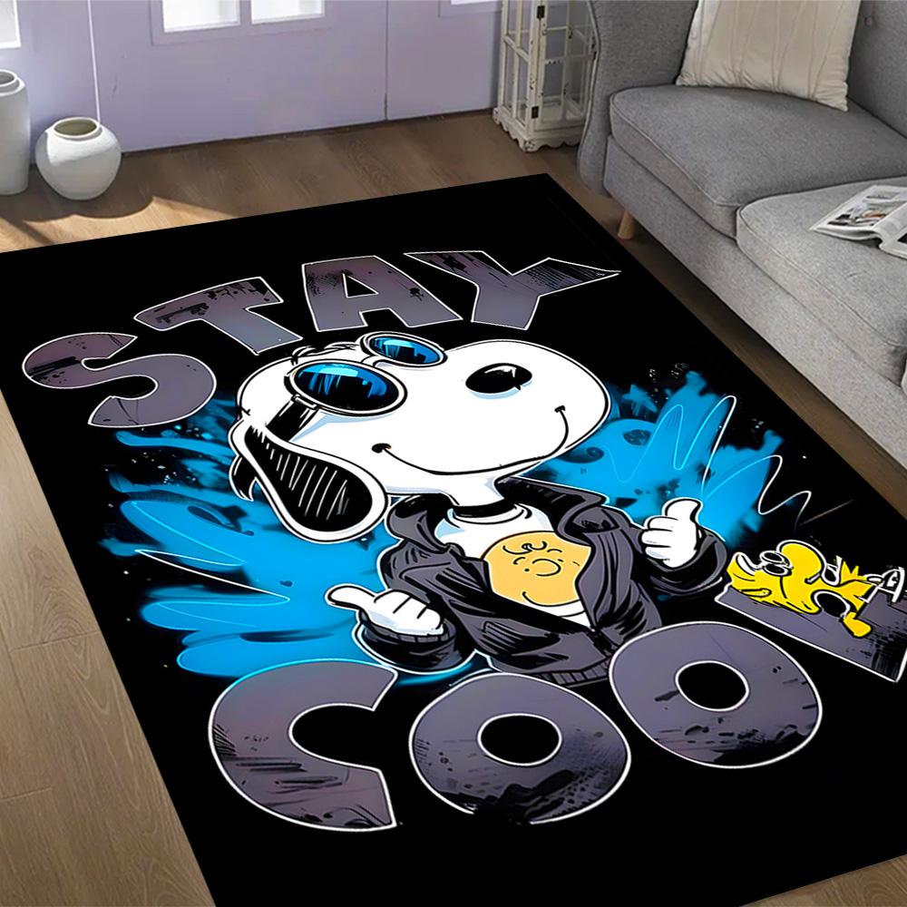 Snoopy And Woodstock Friendship Themed Anti-Slip Rugs - Polyester Home Decor, Suitable for Bedrooms, Living Rooms, Doorways, Studios, and Decorations
