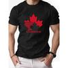 Canada Striped Maple Leaf Graphic T-Shirt,Soft Breathable & Fade-Resistant, Classic Fit for Daily Casual Wear