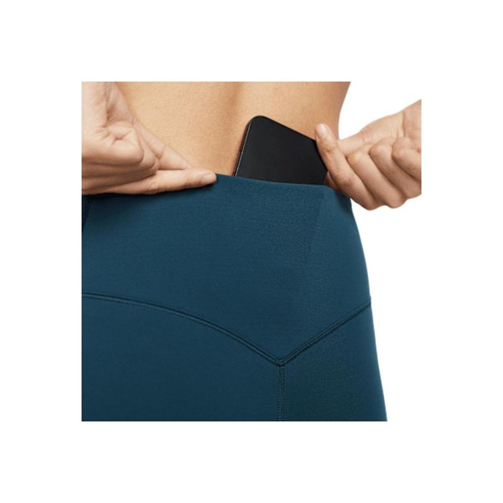 Nike Универсальные удобные спортивные длинные брюки Dri-Fit с высокой талией, однотонные, женские, темно-синие, угольно-черные, потрескавшиеся, синие HQ6814-478