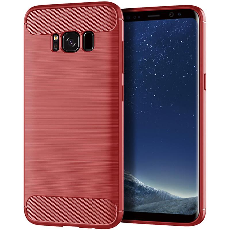 Противоударный силиконовый чехол для Samsung S8 Plus Galaxy S8+ Матовый карбоновый чехол для Galaxy s8plus Задняя крышка Coque Fundas