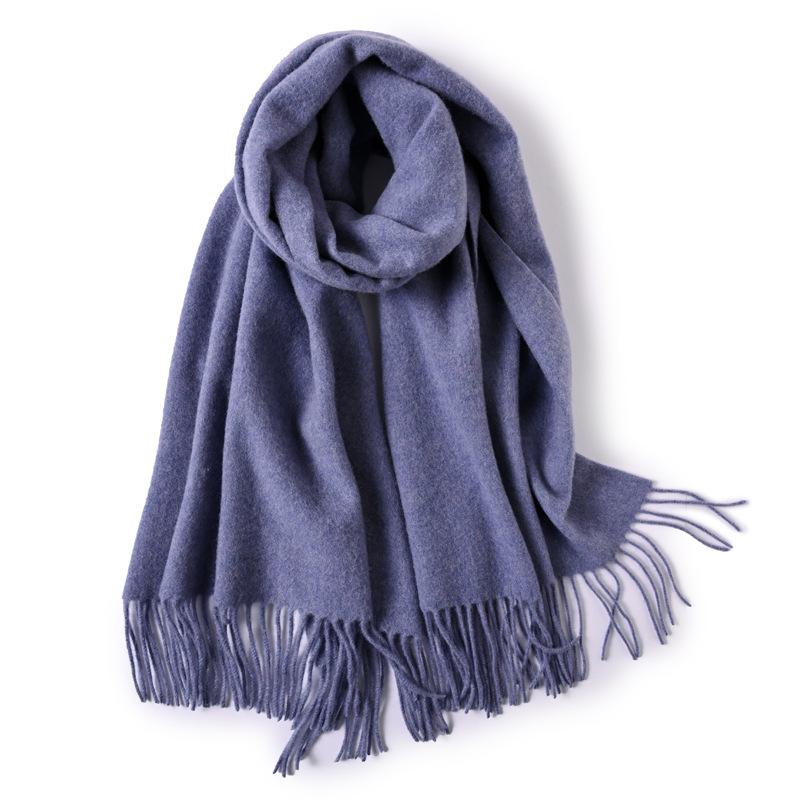 100 Pure Wool Scarves Women's Winter High-end Cashmere Oversized Shawl Gift