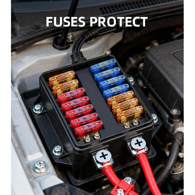 25PCS Standard Blade Automotive Fuse Kit Replacement Fuses Suitable for Cars RVs Trucks from 2A to 40A. Fuses4