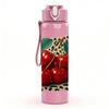 1PC Juneteenth Afro Hair Flag 750ml Color Plastic Sports Water Bottle Leakproof Flip Straw Lid Suitable for Sports Office Home Use