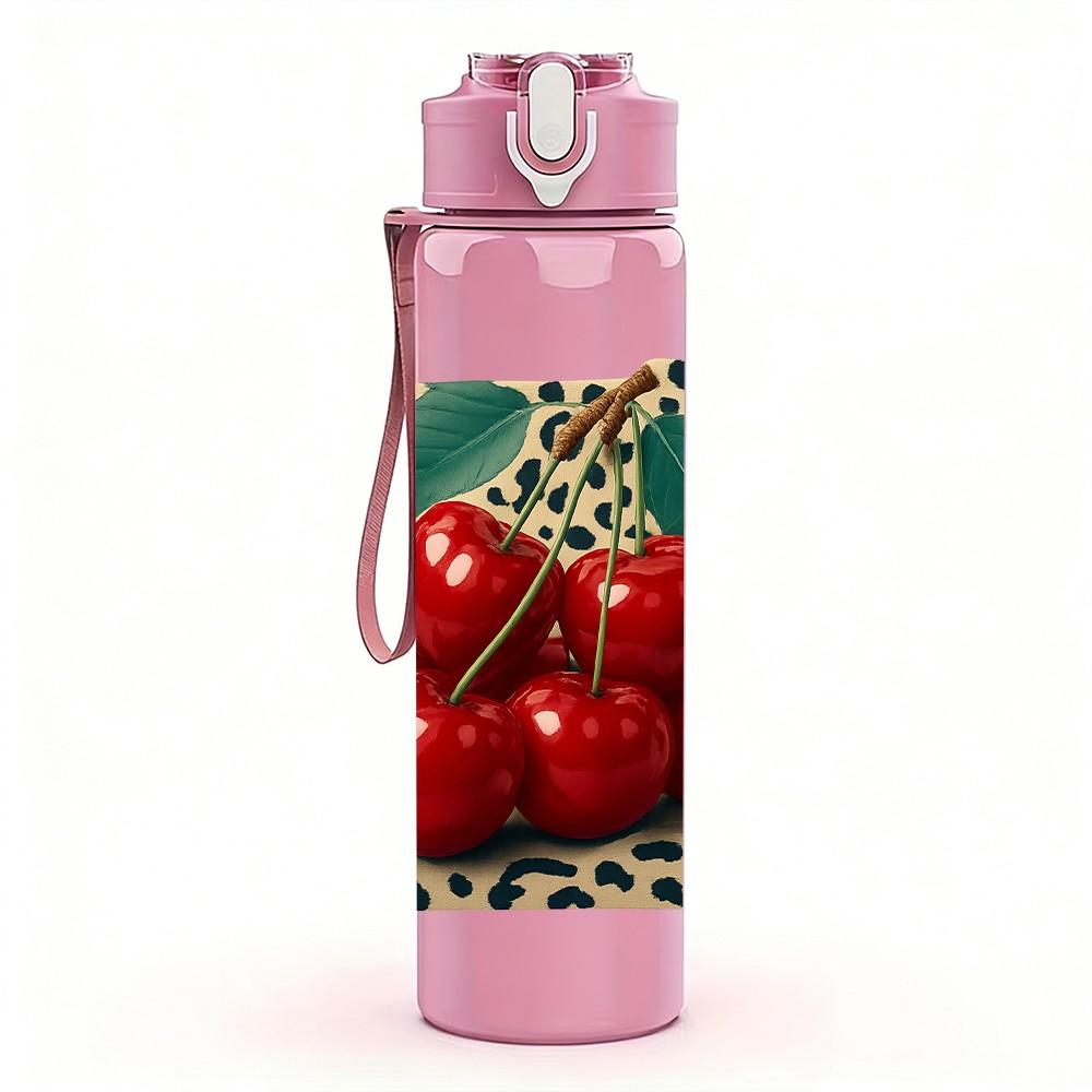 1PC Juneteenth Afro Hair Flag 750ml Color Plastic Sports Water Bottle Leakproof Flip Straw Lid Suitable for Sports Office Home Use