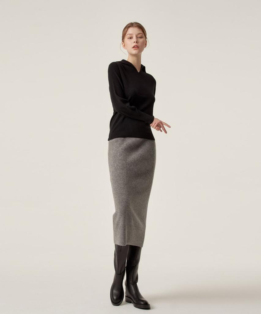 Tasset Cashmere Blended Low Skirt